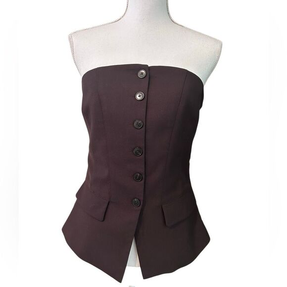 🆕 NWT Urban Revivo Strapless Button Vest Size L - Picture 2 of 8